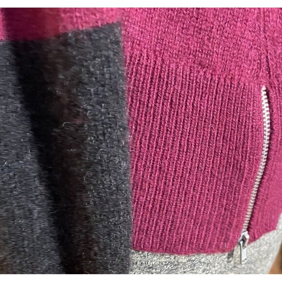 Eileen Fisher Italian Yarn Colorblock Sweater Women’s Small burgundy Charcoal - Picture 6 of 10
